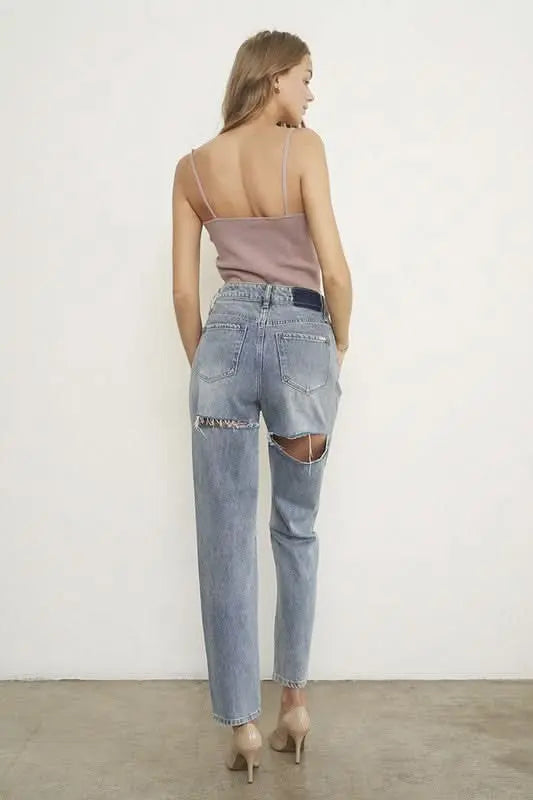 High Waist Straight Jeans - Sleekdenim.com