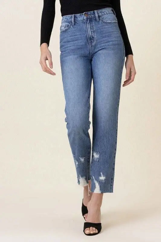 High Waisted Straight Leg Jean - Sleekdenim.com