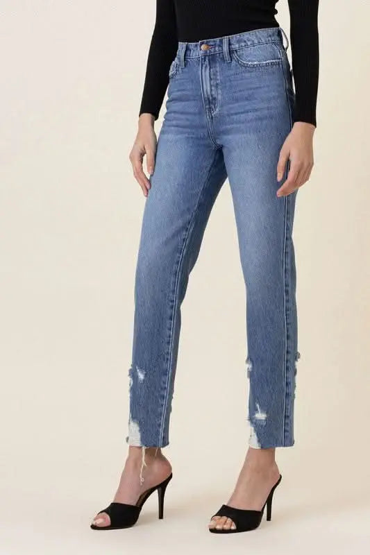 High Waisted Straight Leg Jean - Sleekdenim.com