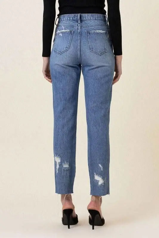 High Waisted Straight Leg Jean - Sleekdenim.com