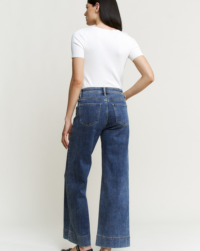 Mica Denim High Rise Front Seam Wide Leg - Sleekdenim.com