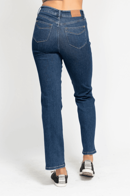 Judy Blue Mckenzie High Rise Tummy Control Top Straight Regular & Plus Sizes | sleekdenim.com | Sleekdenim.com