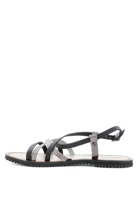 JUNE STRAPPY FLAT LEATHER SANDALS - Sleekdenim.com