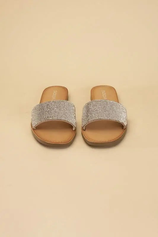 JUSTICE - S Rhinestone Slides - Sleekdenim.com