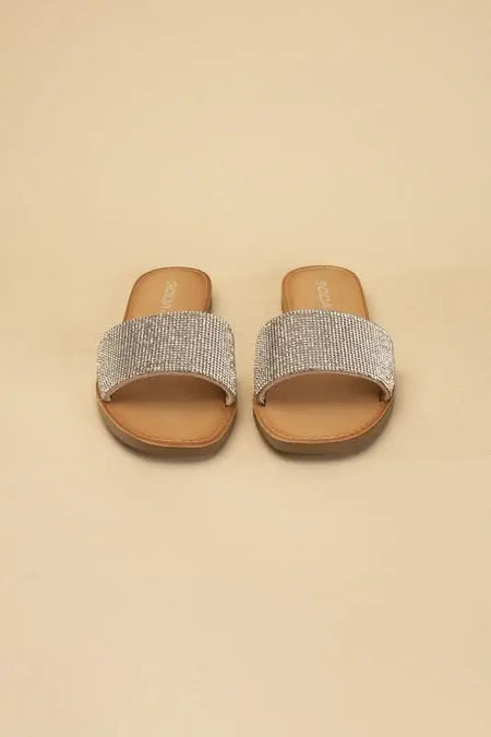 JUSTICE - S Rhinestone Slides - Sleekdenim.com