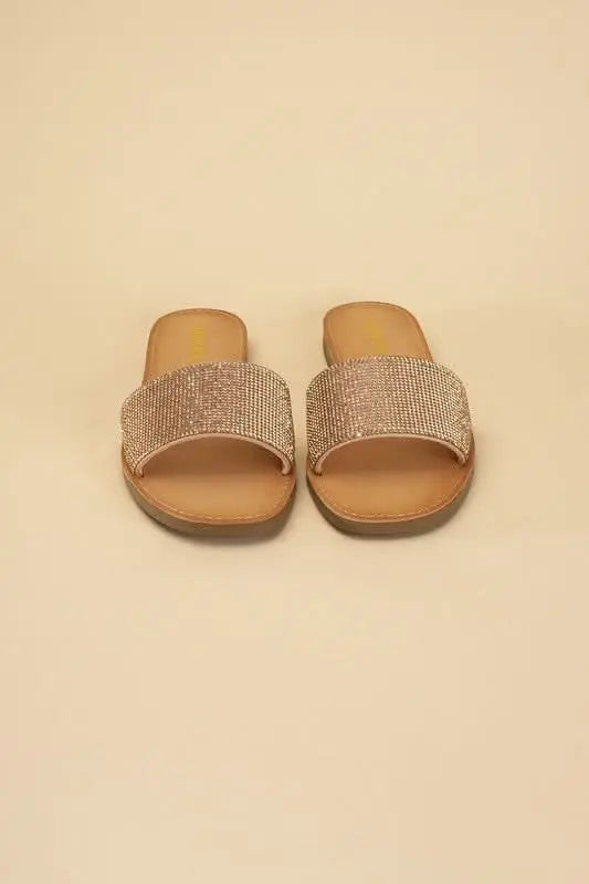 JUSTICE - S Rhinestone Slides - Sleekdenim.com