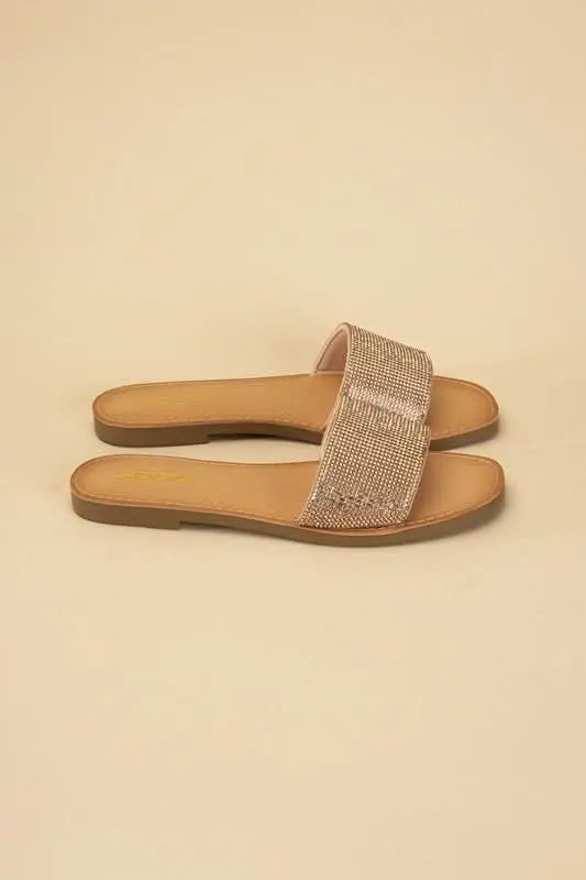 JUSTICE - S Rhinestone Slides - Sleekdenim.com