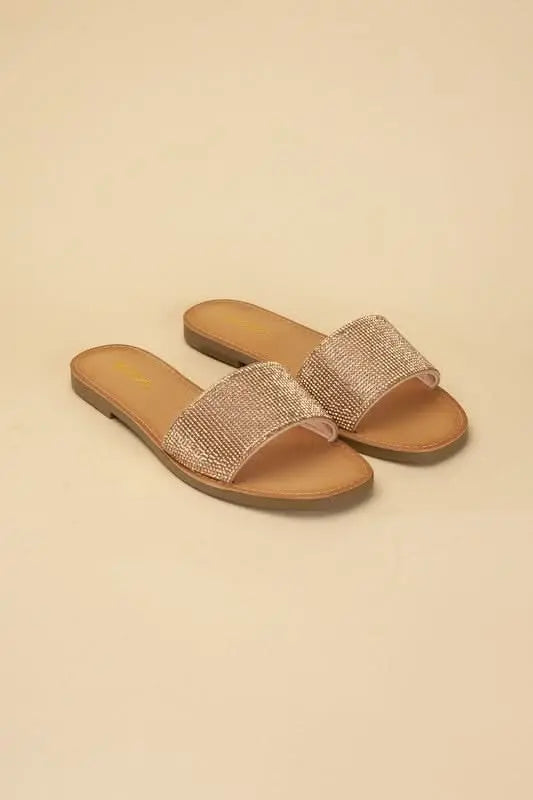 JUSTICE - S Rhinestone Slides - Sleekdenim.com