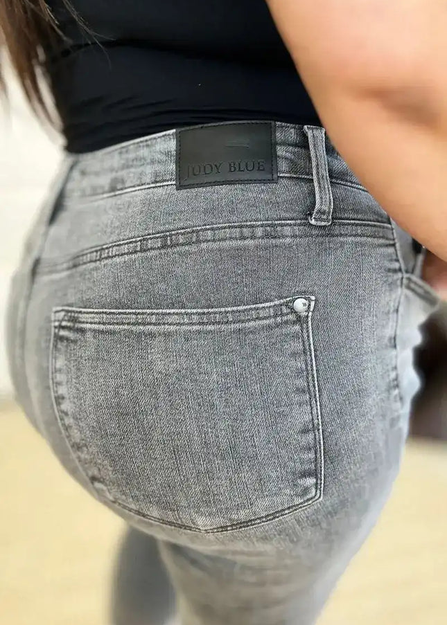 Judy Blue Full Size Button Fly High Waist Cuffed Capris - Sleekdenim.com