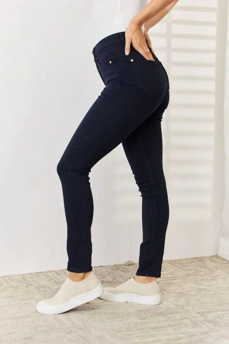 Judy Blue Full Size Garment Dyed Tummy Control Skinny Jeans - Sleekdenim.com