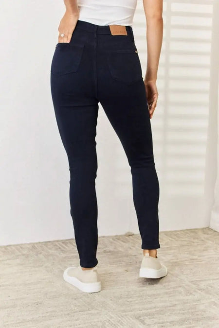 Judy Blue Full Size Garment Dyed Tummy Control Skinny Jeans - Sleekdenim.com