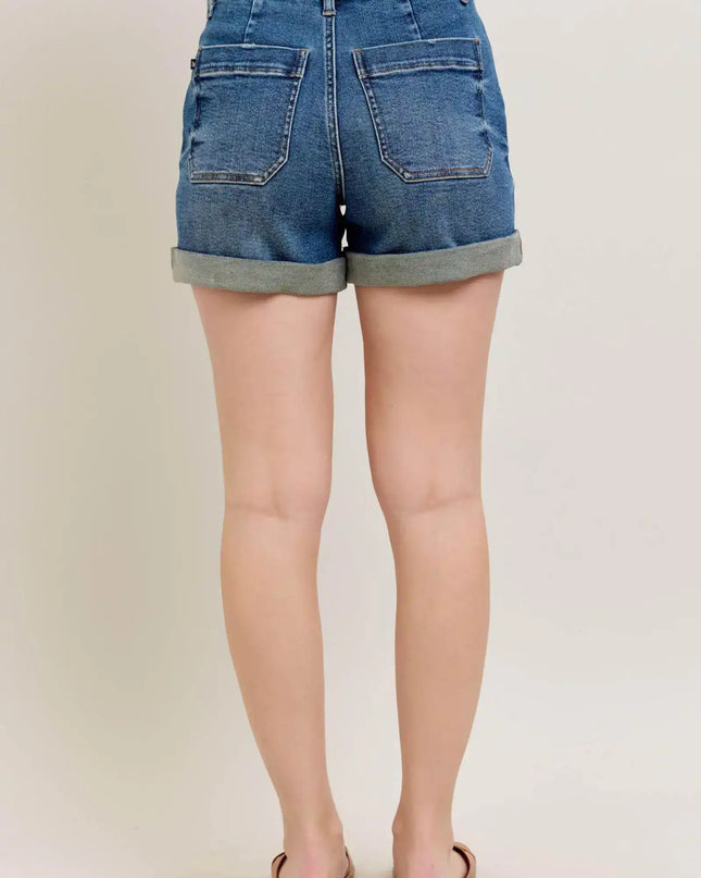 Judy Blue Full Size High Rise Cuff Denim Shorts Plus Size - Sleekdenim.com