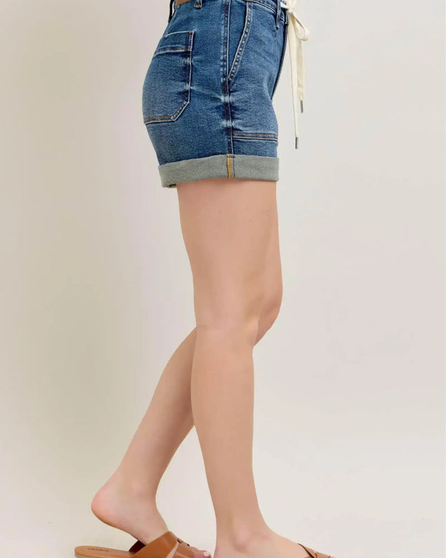 Judy Blue Full Size High Rise Cuff Denim Shorts Plus Size - Sleekdenim.com