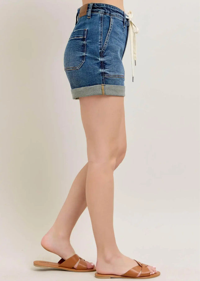 Judy Blue Full Size High Rise Cuff Denim Shorts Plus Size - Sleekdenim.com