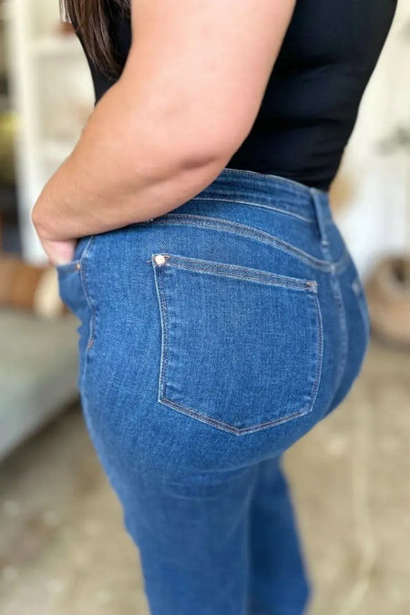 Judy Blue Full Size High Rise Straight Jeans - Sleekdenim.com