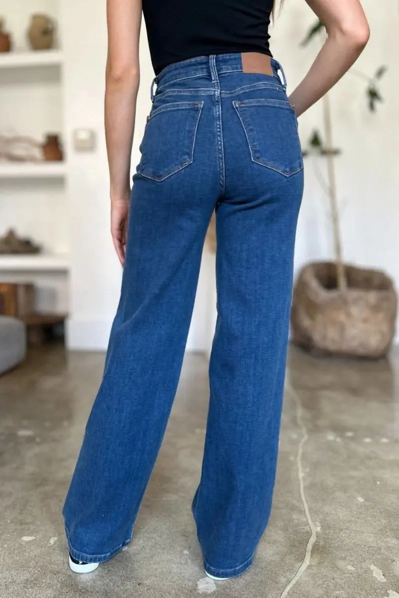 Judy Blue Full Size High Rise Straight Jeans - Sleekdenim.com