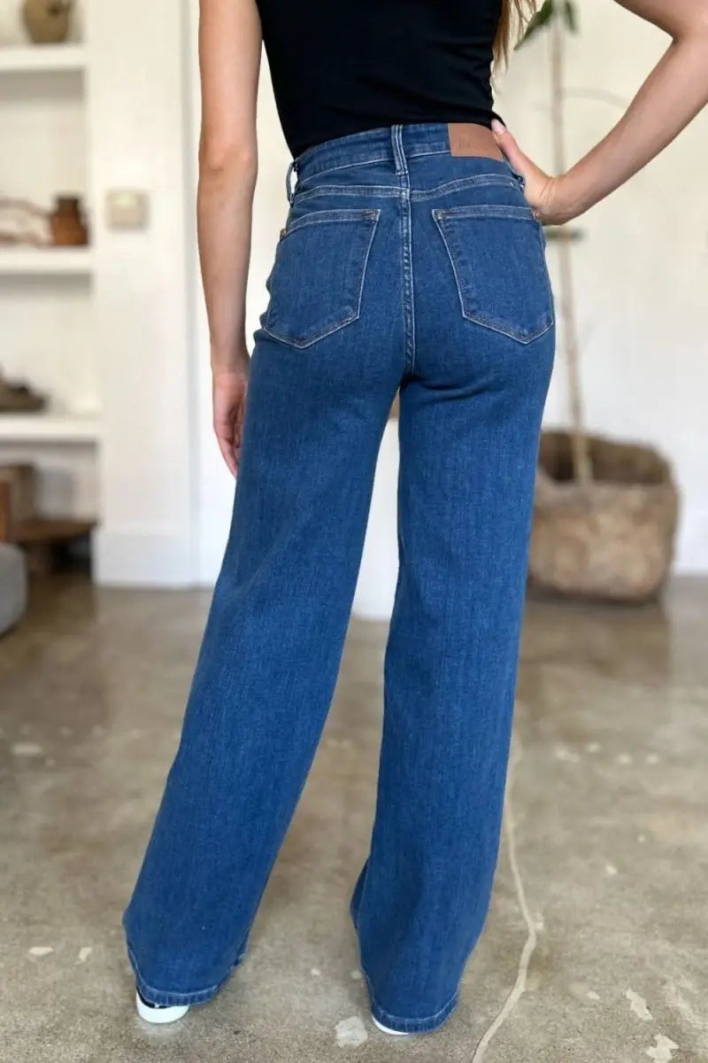 Judy Blue Full Size High Rise Straight Jeans - Sleekdenim.com