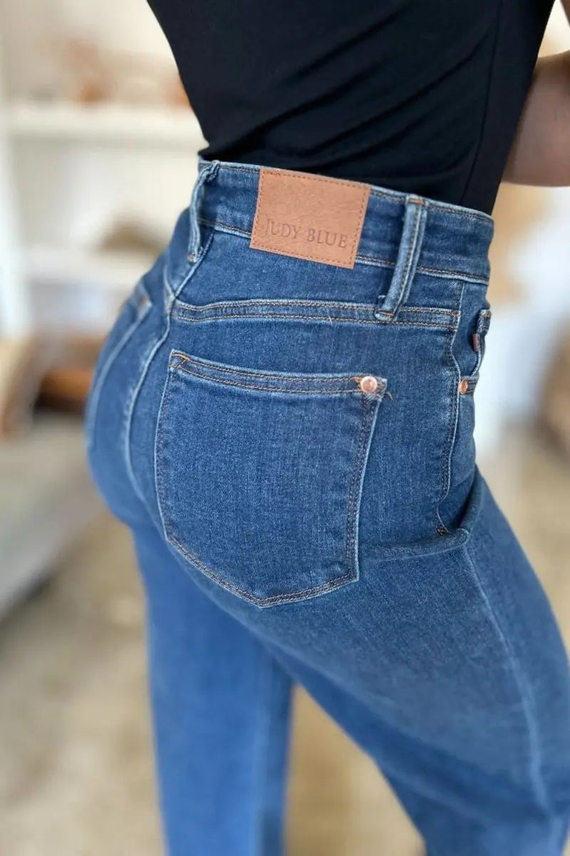 Judy Blue Full Size High Rise Straight Jeans - Sleekdenim.com