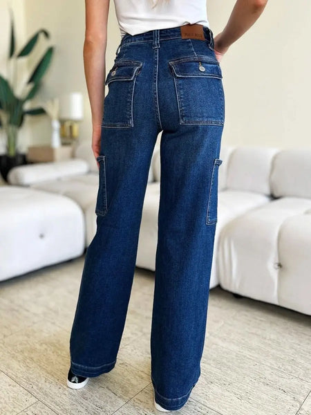 Judy Blue Full Size High Waist Cargo Jeans - Sleekdenim.com