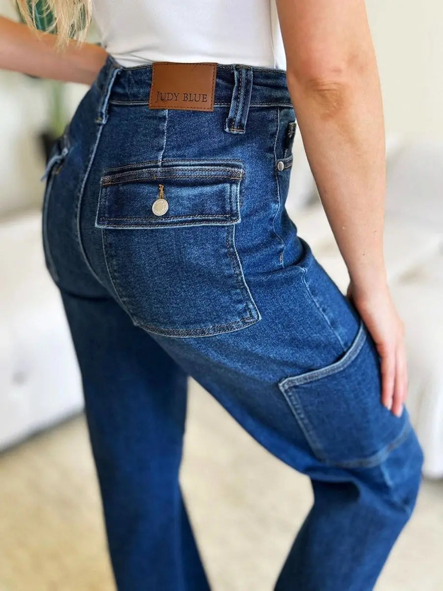 Judy Blue Full Size High Waist Cargo Jeans - Sleekdenim.com