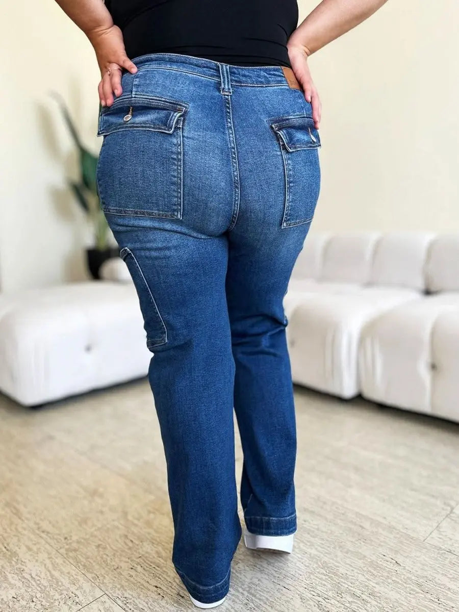 Judy Blue Full Size High Waist Cargo Jeans - Sleekdenim.com