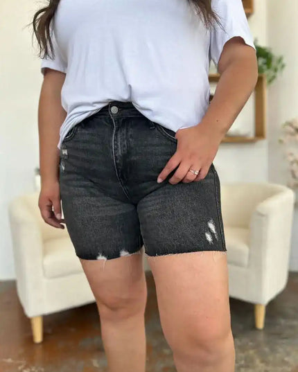 Judy Blue Full Size High Waist Rigid Magic Denim Shorts - Sleekdenim.com