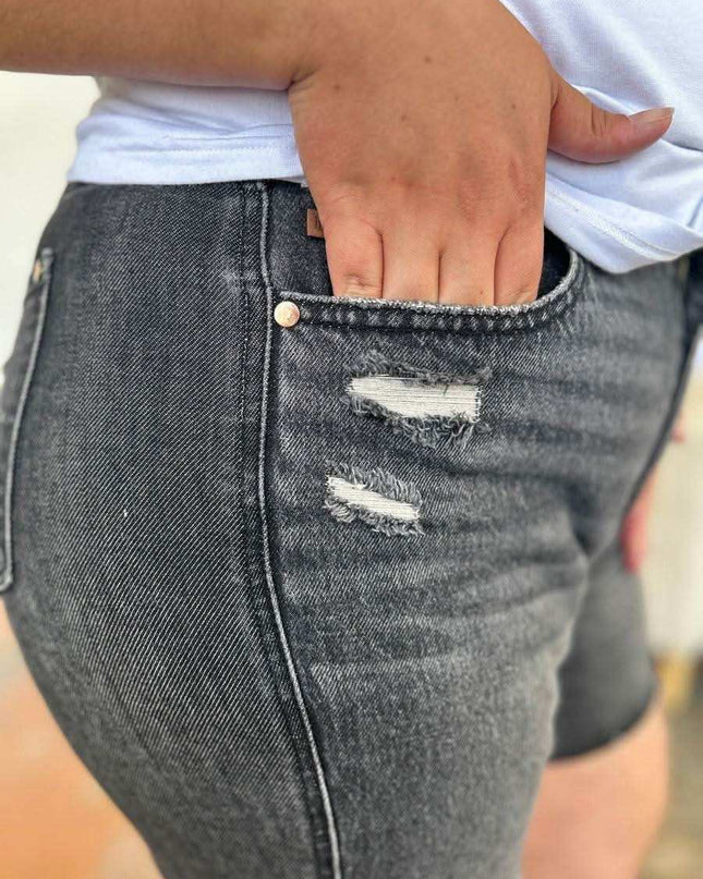 Judy Blue Full Size High Waist Rigid Magic Denim Shorts - Sleekdenim.com