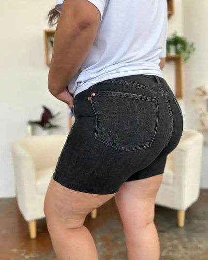 Judy Blue Full Size High Waist Rigid Magic Denim Shorts - Sleekdenim.com