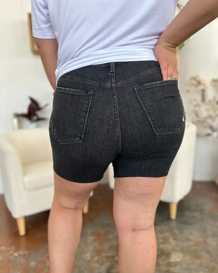 Judy Blue Full Size High Waist Rigid Magic Denim Shorts - Sleekdenim.com