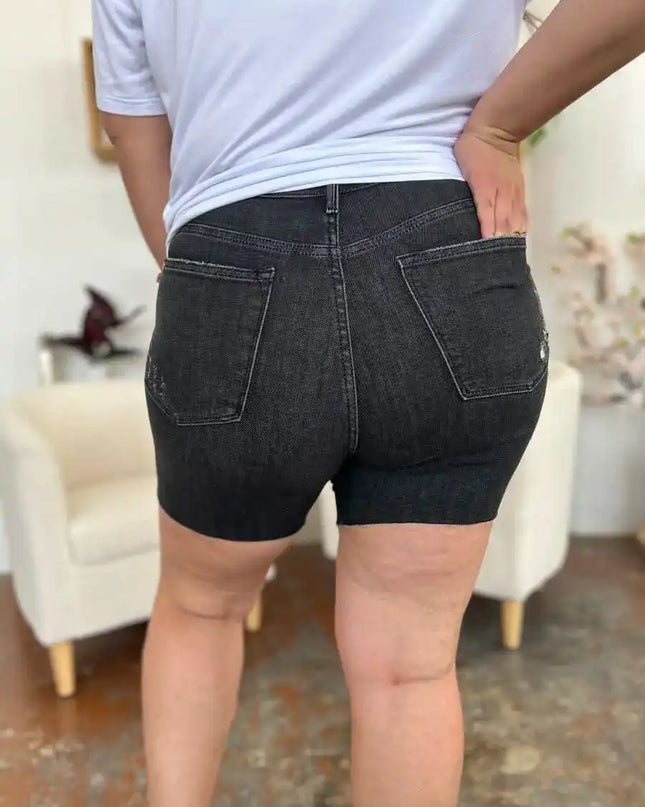 Judy Blue Full Size High Waist Rigid Magic Denim Shorts - Sleekdenim.com