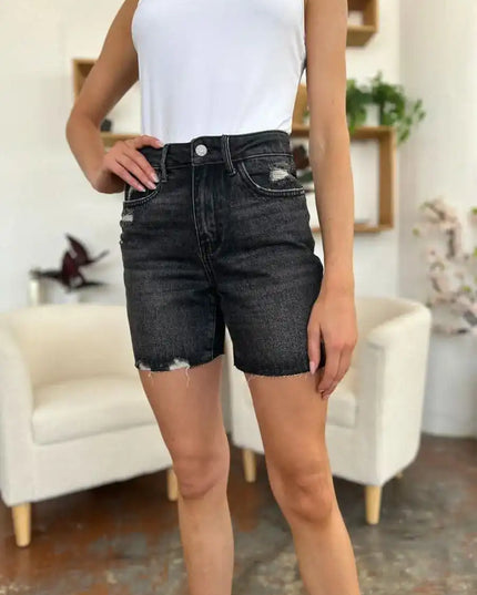 Judy Blue Full Size High Waist Rigid Magic Denim Shorts - Sleekdenim.com