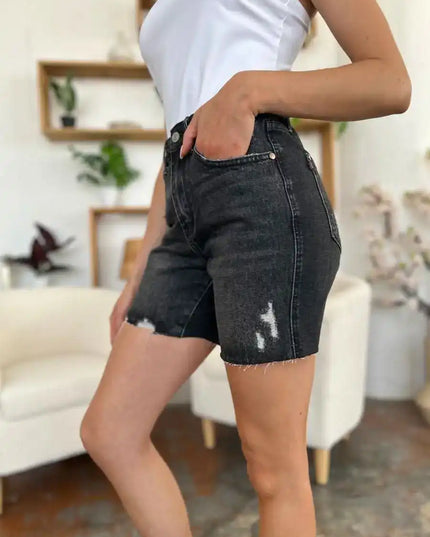 Judy Blue Full Size High Waist Rigid Magic Denim Shorts - Sleekdenim.com