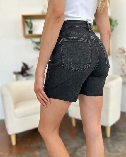 Judy Blue Full Size High Waist Rigid Magic Denim Shorts - Sleekdenim.com