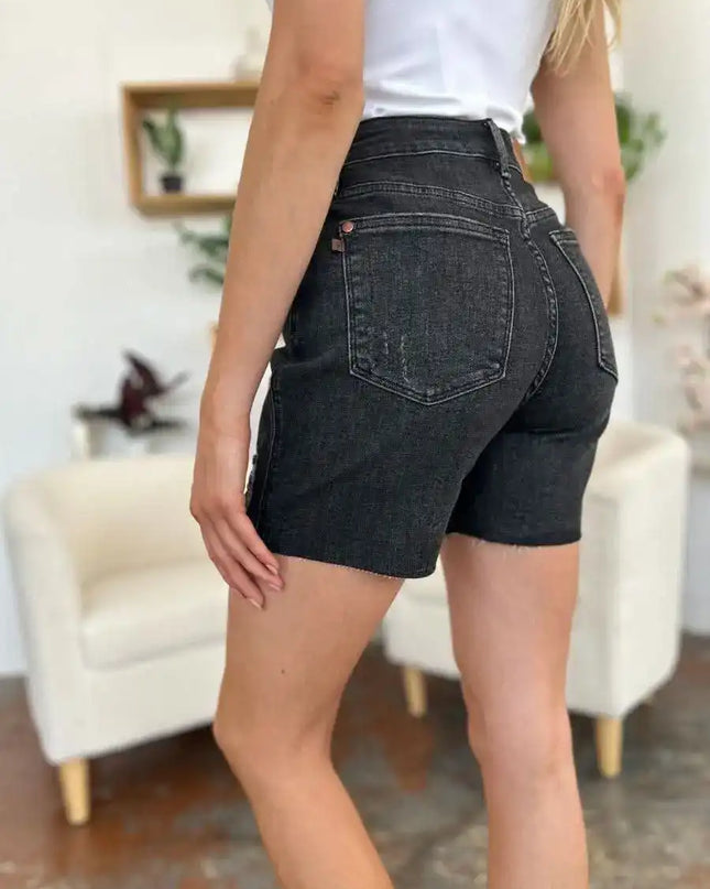 Judy Blue Full Size High Waist Rigid Magic Denim Shorts - Sleekdenim.com