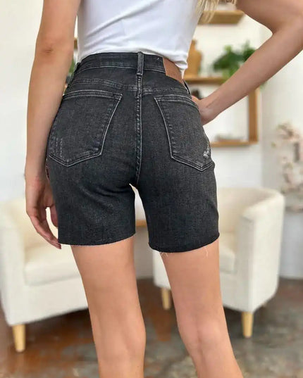Judy Blue Full Size High Waist Rigid Magic Denim Shorts - Sleekdenim.com