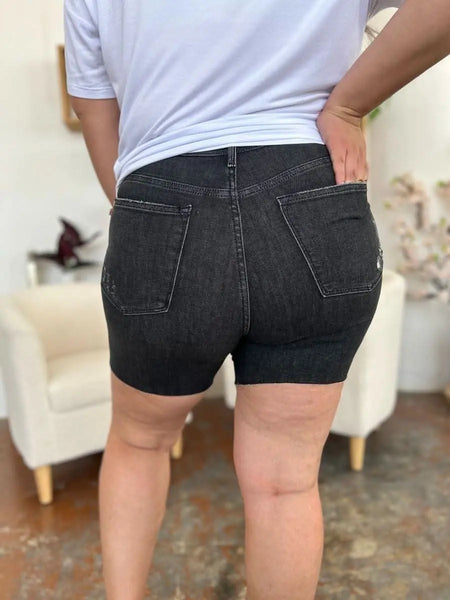 Judy Blue Full Size High Waist Rigid Magic Denim Shorts - Sleekdenim.com