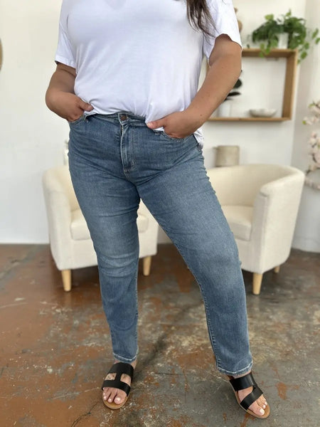 Judy Blue Full Size High Waist Straight Jeans - Sleekdenim.com