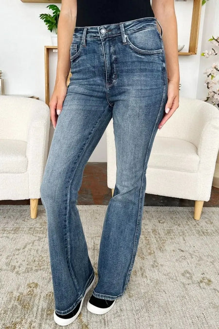 Judy Blue Full Size High Waist Tummy Control Flare Jeans - Sleekdenim.com