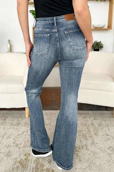 Judy Blue Full Size High Waist Tummy Control Flare Jeans - Sleekdenim.com