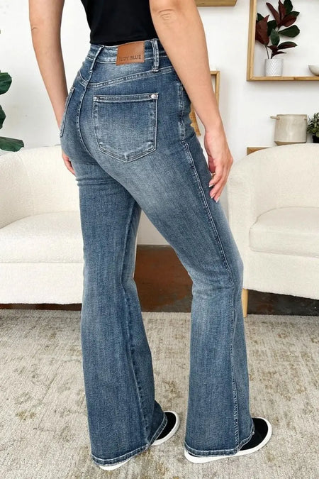 Judy Blue Full Size High Waist Tummy Control Flare Jeans - Sleekdenim.com