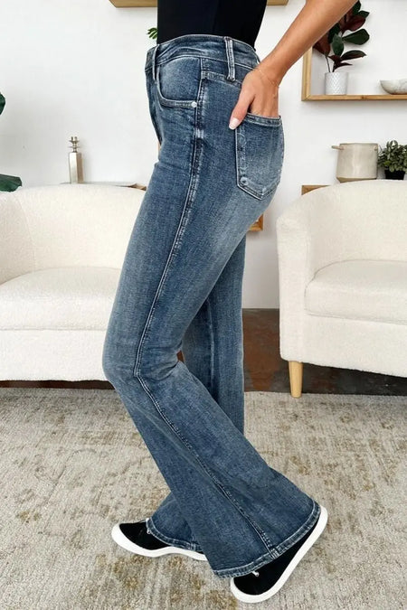 Judy Blue Full Size High Waist Tummy Control Flare Jeans - Sleekdenim.com