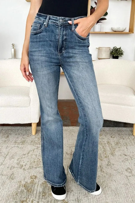 Judy Blue Full Size High Waist Tummy Control Flare Jeans - Sleekdenim.com