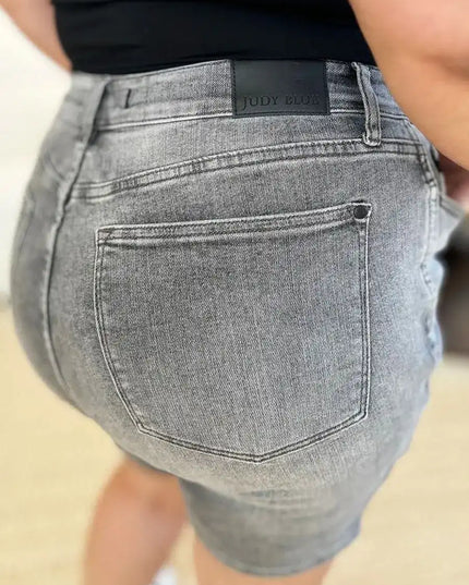 Judy Blue Full Size High Waist Washed Denim Shorts 150230 - Sleekdenim.com