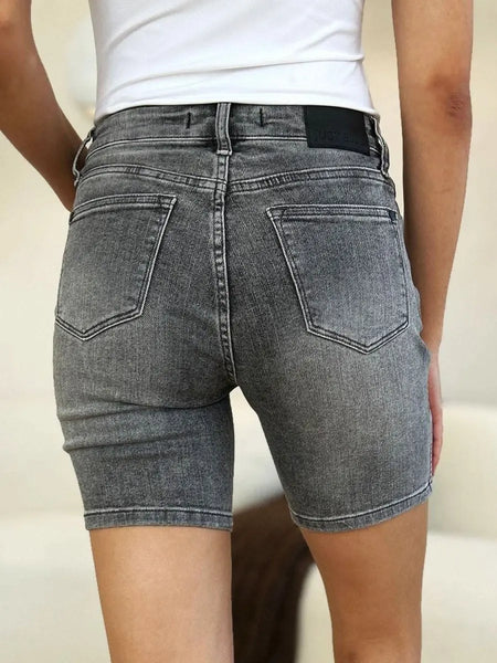 Judy Blue Full Size High Waist Washed Denim Shorts - Sleekdenim.com