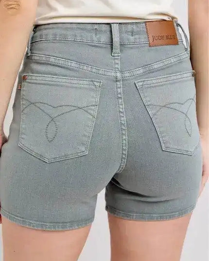 Judy Blue Hw Garment Dyed & Back Pkt Embroidery Shorts 150313 - Sleekdenim.com