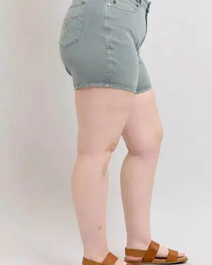 Judy Blue Hw Garment Dyed & Back Pkt Embroidery Shorts 150313 - Sleekdenim.com