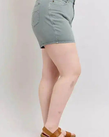 Judy Blue Hw Garment Dyed & Back Pkt Embroidery Shorts 150313 - Sleekdenim.com