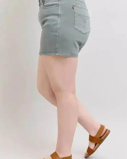 Judy Blue Hw Garment Dyed & Back Pkt Embroidery Shorts 150313 - Sleekdenim.com