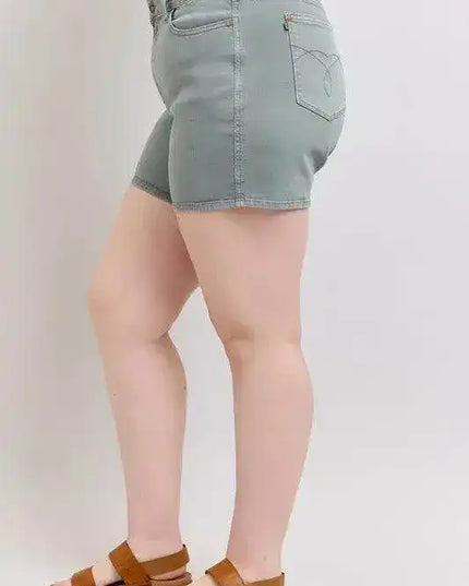 Judy Blue Hw Garment Dyed & Back Pkt Embroidery Shorts 150313 - Sleekdenim.com