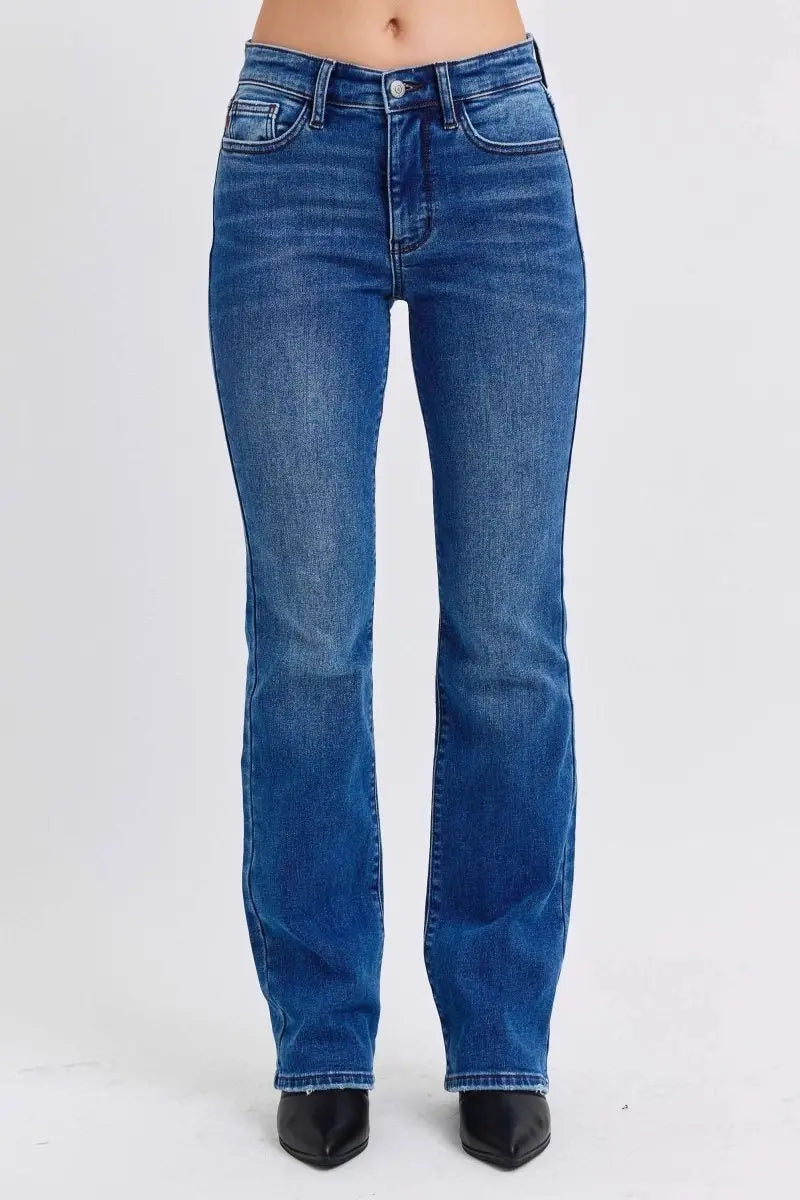 Judy Blue Full Size Run Mid - Rise Bootcut Jeans with Thermal Lining - Sleekdenim.com